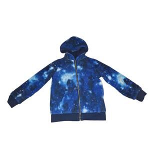 Lands' End Kids Reversible Sherpa Fleece Hoodie Navy/Galaxy M/8
